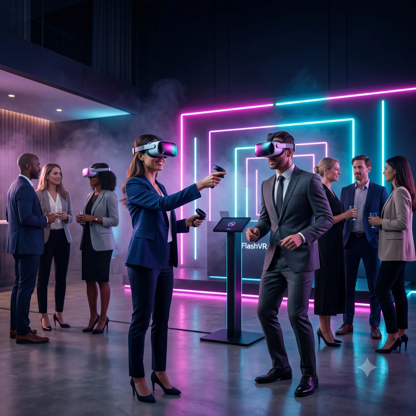 Friends sharing a VR session at Wondergate